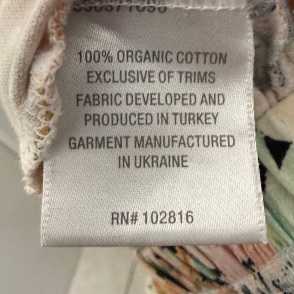 Garnet Hill S Asian Wrap Set 100% Cotton Organic Short & Top Pajamas Pink Floral - Picture 7 of 8